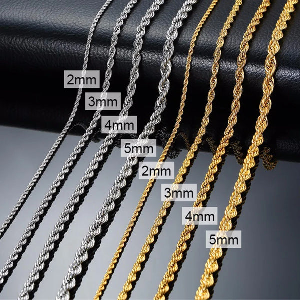 Bold Twist Rope Chain Necklace