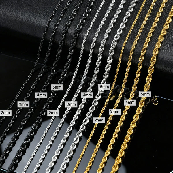 Bold Twist Rope Chain Necklace