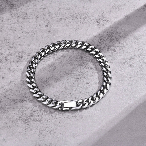 Sleek Stainless Steel Cuban Bracelet